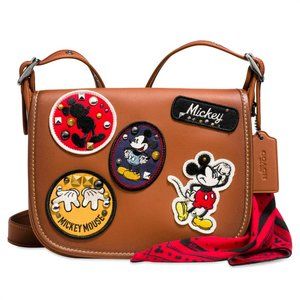 COACH xDISNEY Mickey Patches Medium Patricia Saddle Calf Leather Crossbody 59373